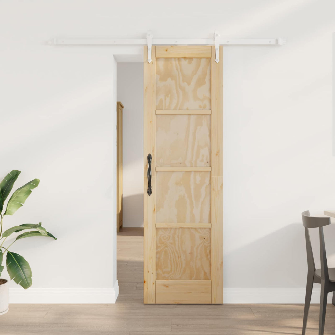 Puerta Corredera Natural y Blanco 61 x 198,5 cm