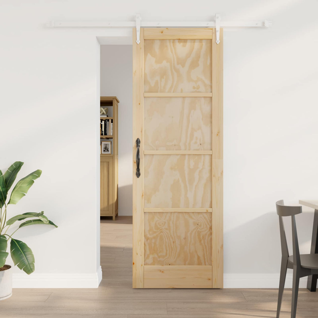 Porte coulissante ORKDAL Naturel et blanc 73,5 x 211 cm 