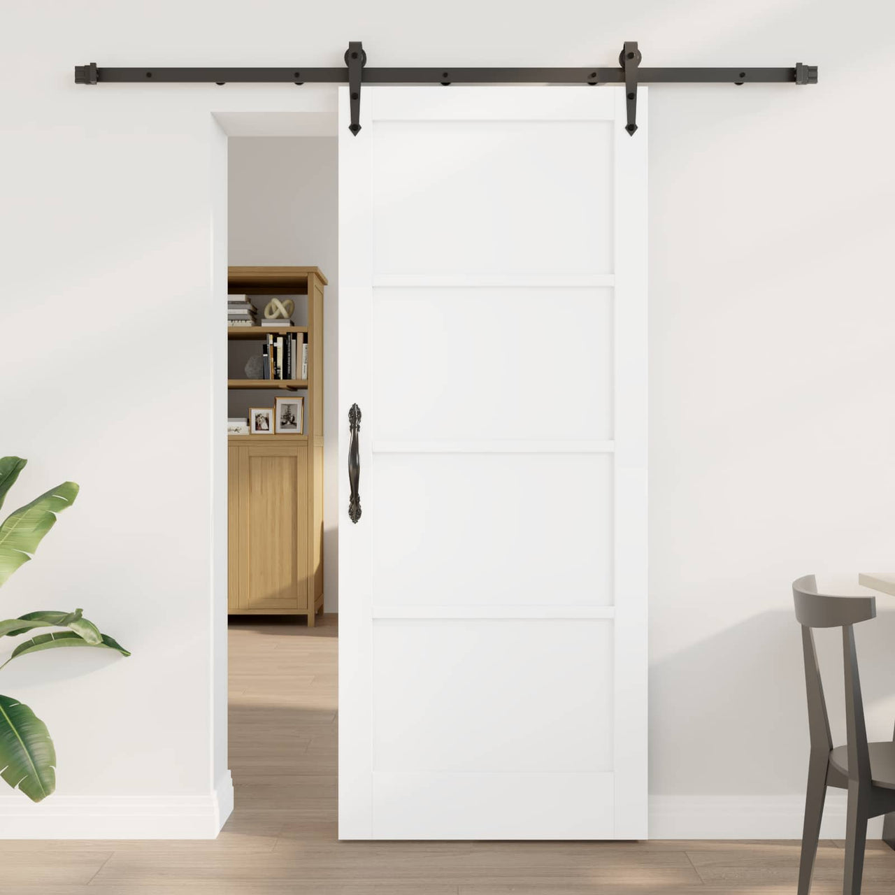 Porte coulissante ORKDAL blanc et noir 83 x 202 cm 