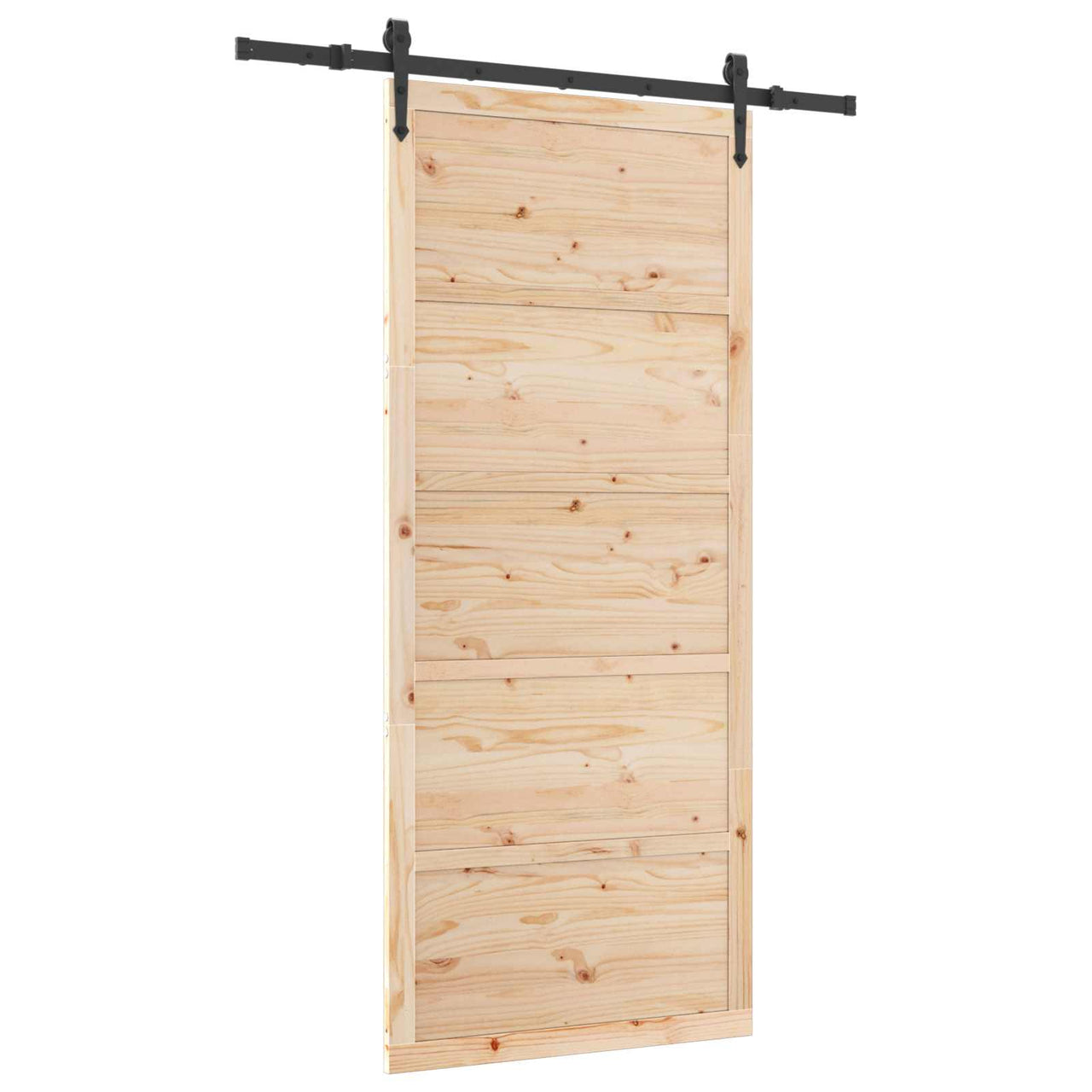 Porte coulissante naturelle 80 x 208 cm en bois de pin massif 