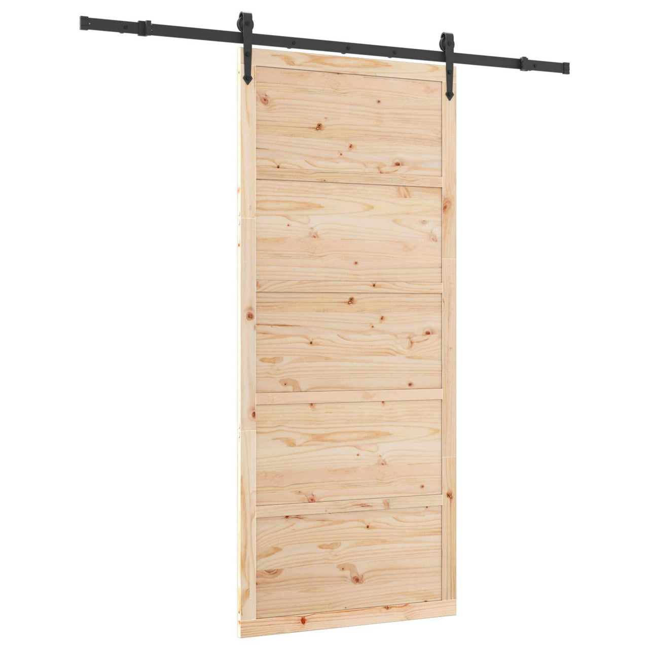 Porte coulissante naturelle 90 x 208 cm en bois de pin massif 