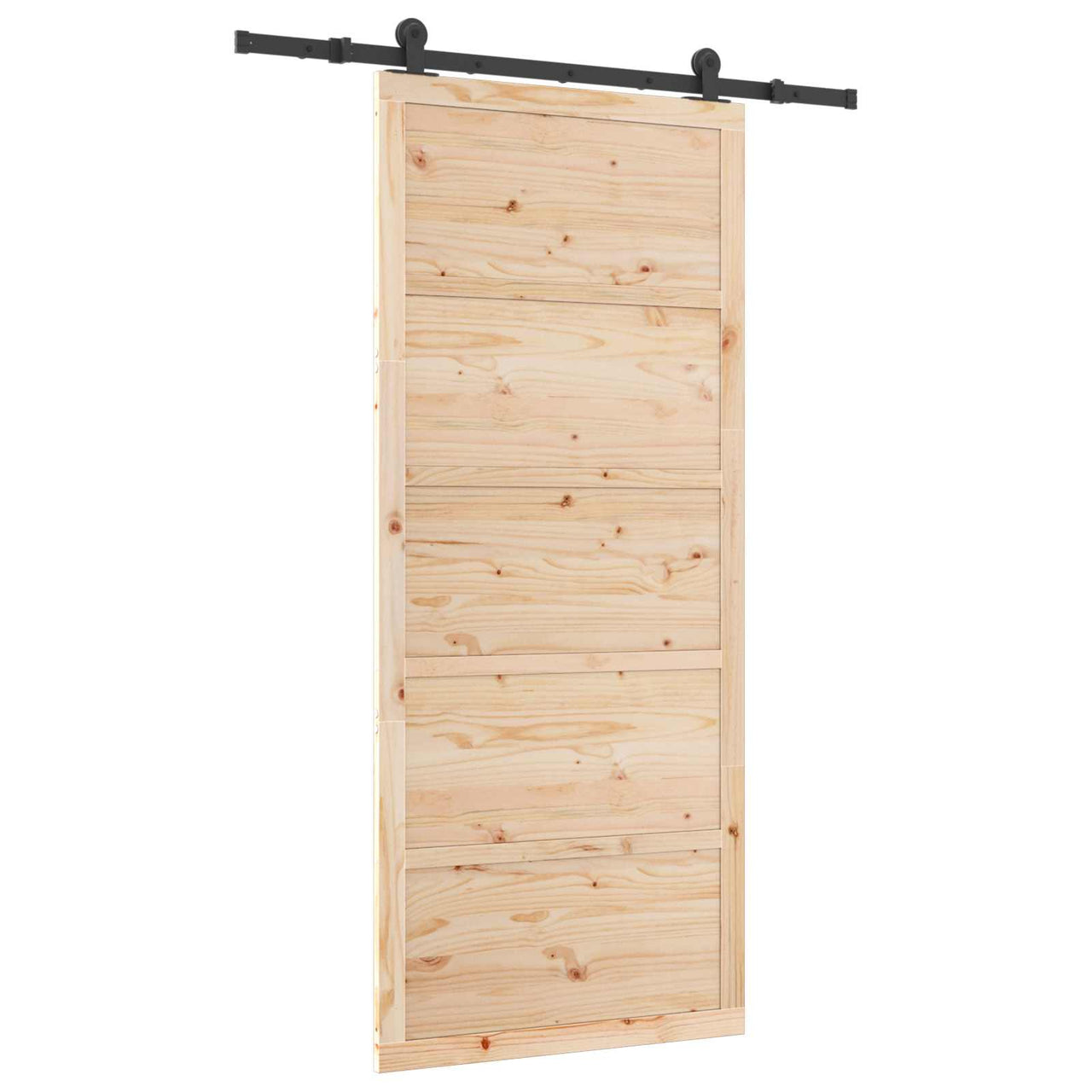 Porte coulissante naturelle 80 x 208 cm en bois de pin massif 