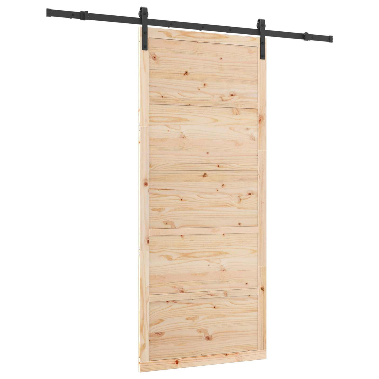 Porte coulissante naturelle 100 x 208 cm en bois de pin massif 