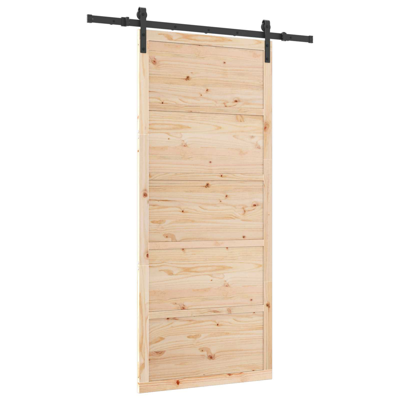 Porte coulissante naturelle 80 x 208 cm en bois de pin massif 