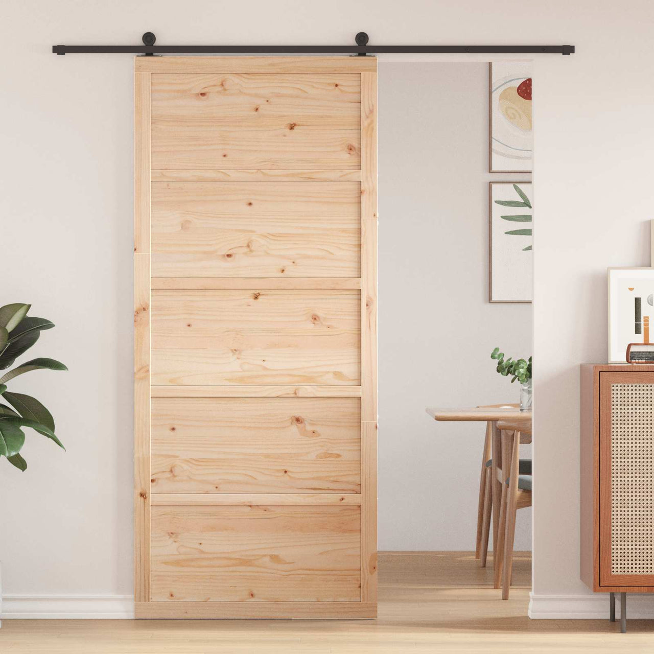 Porte coulissante naturelle 100 x 2,5 x 208 cm 