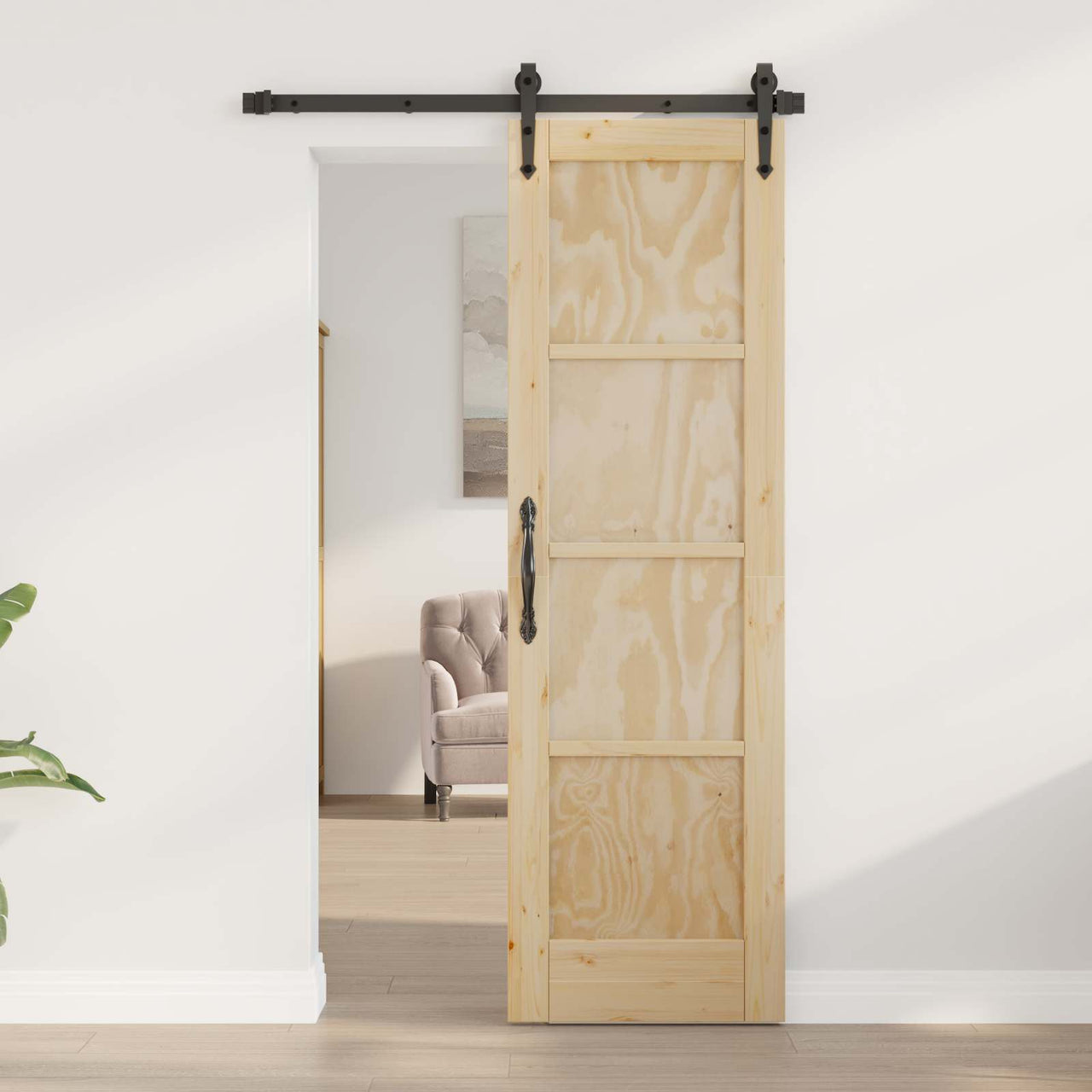 Porte intérieure naturelle 61 x 198,5 cm en contreplaqué 