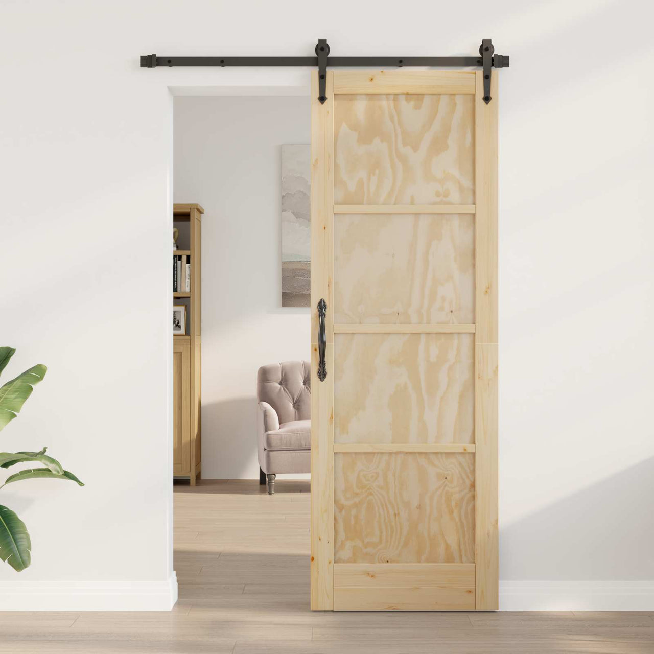 Porte intérieure naturelle 73,5 x 211 cm Contreplaqué 