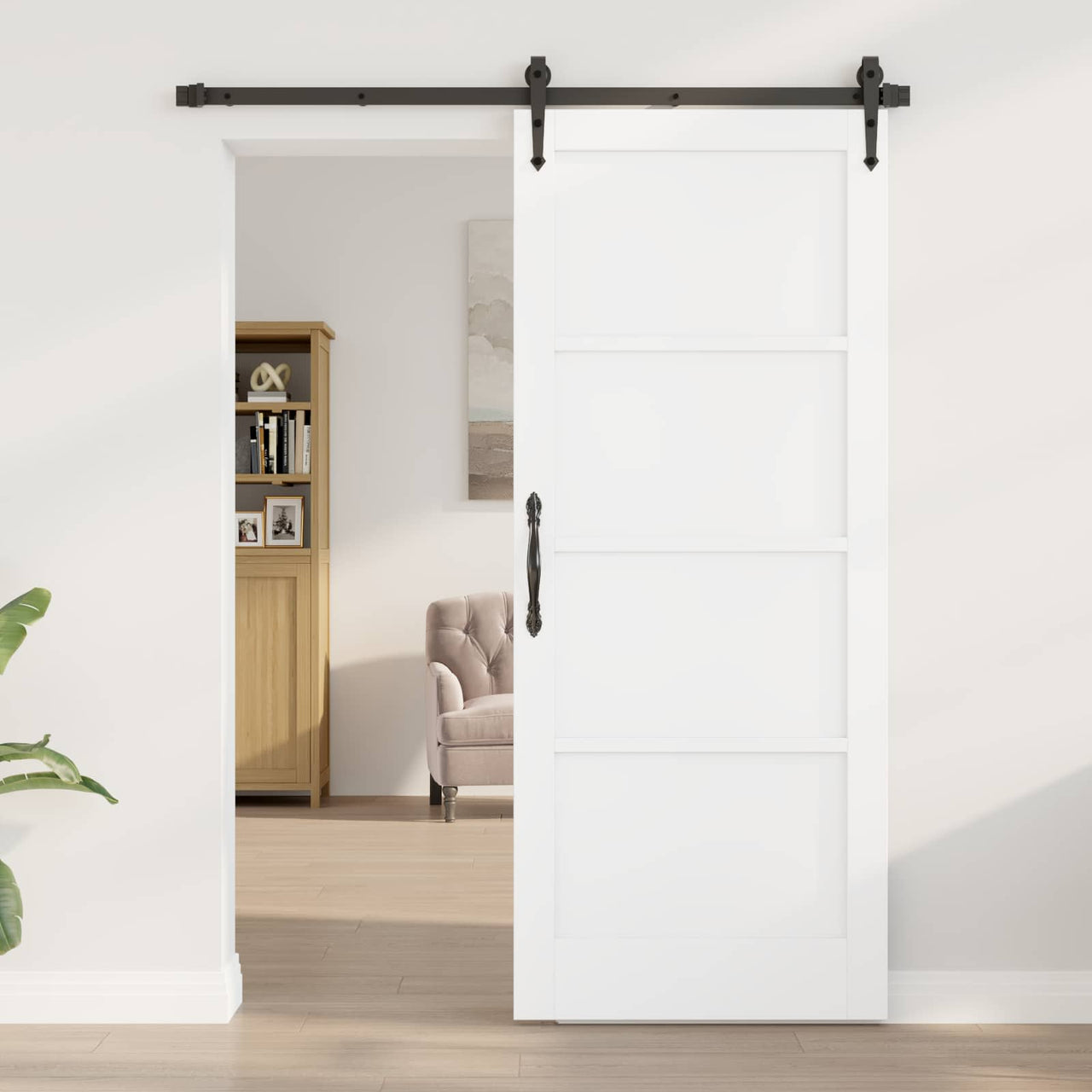 Porte intérieure blanche 83 x 202 cm en bois contreplaqué 
