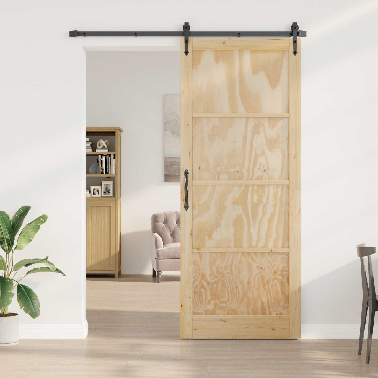 Porte intérieure naturelle 83 x 232 cm Contreplaqué 