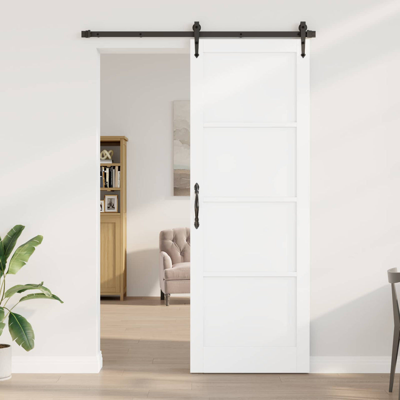 Porte intérieure blanche 83 x 232 cm en contreplaqué 