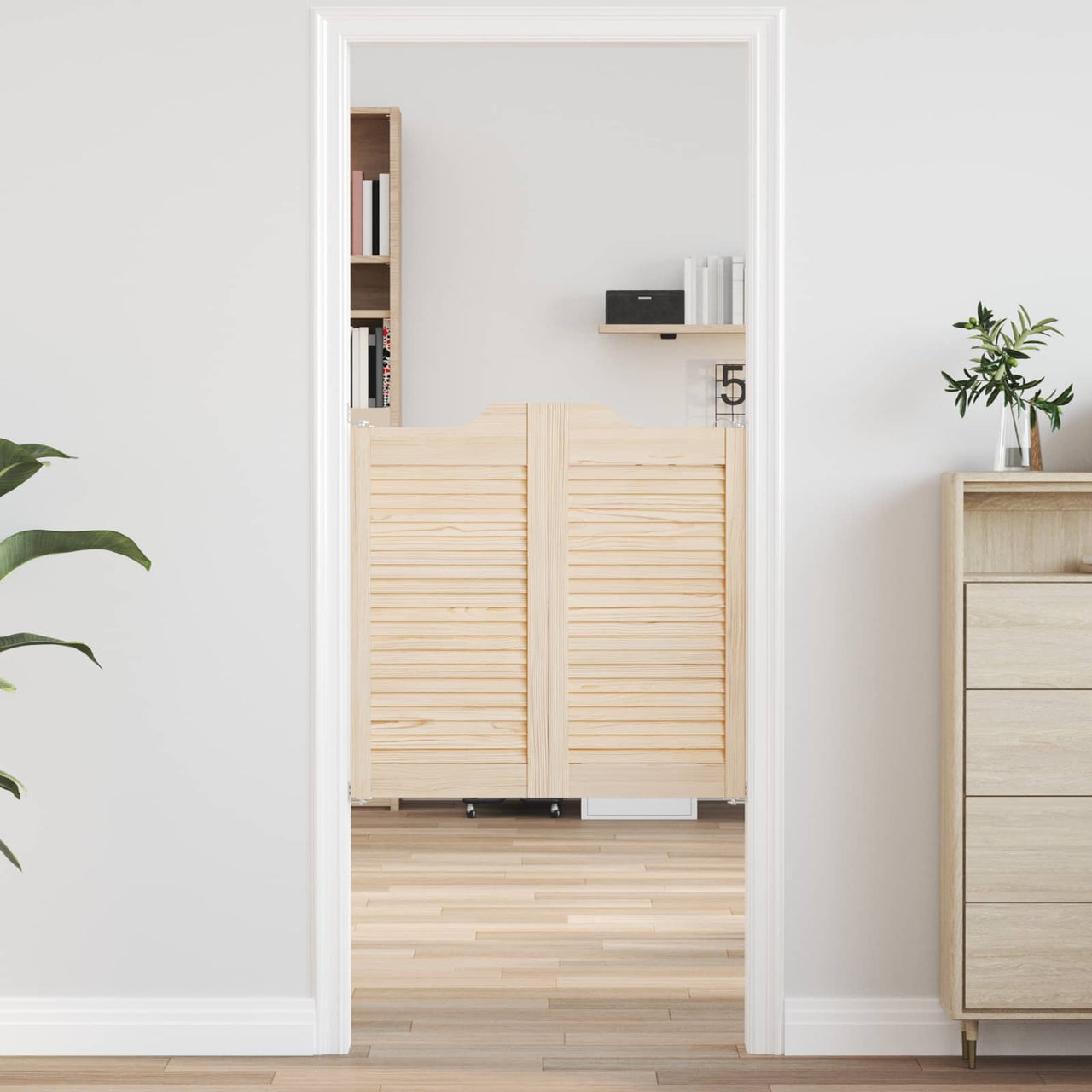 Portes battantes 2 pcs Bois de pin massif naturel 