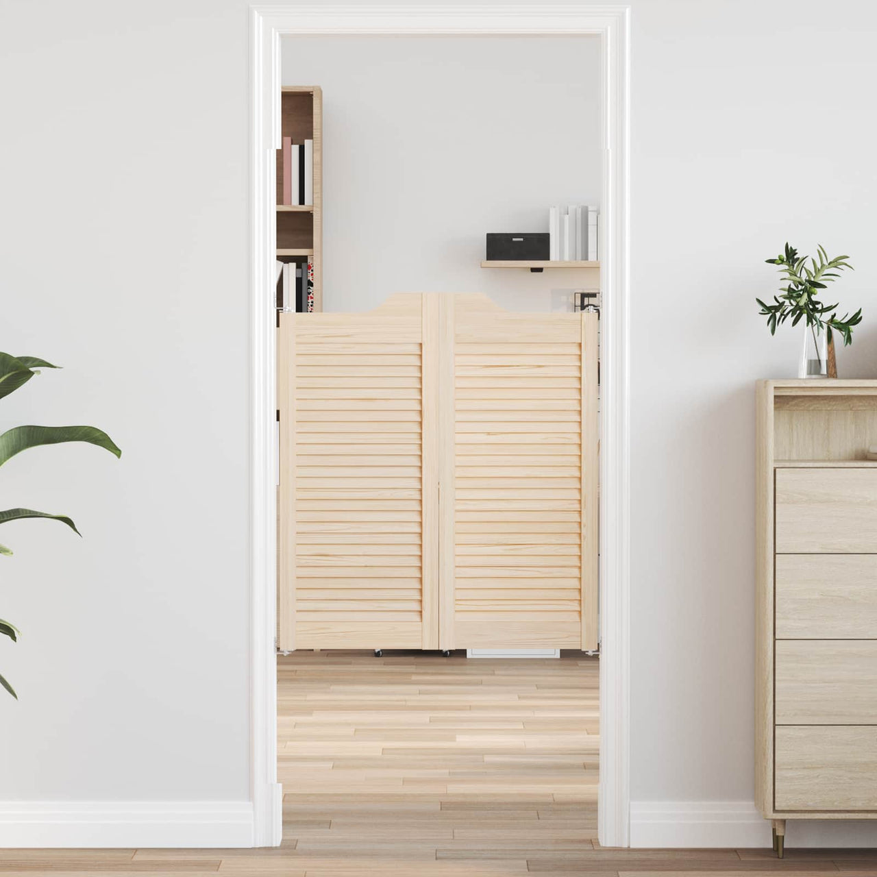 Portes battantes 2 pcs Bois de pin massif naturel 