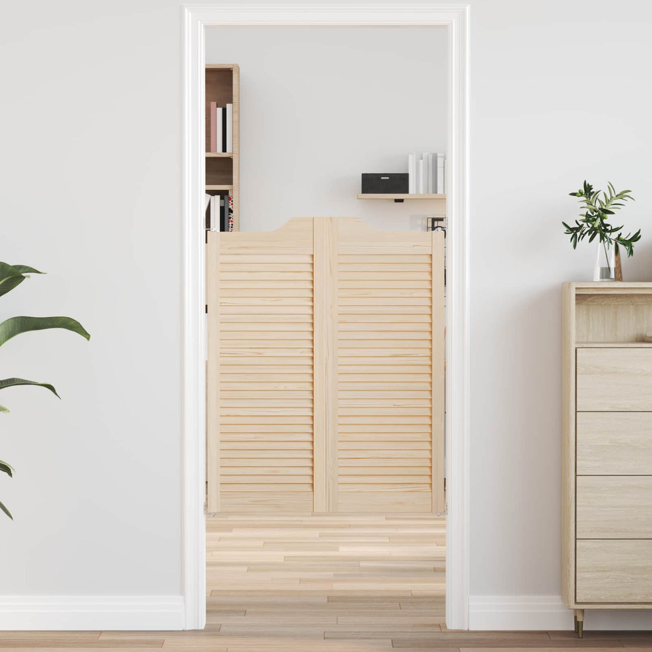 Portes battantes 2 pcs Bois de pin massif naturel 