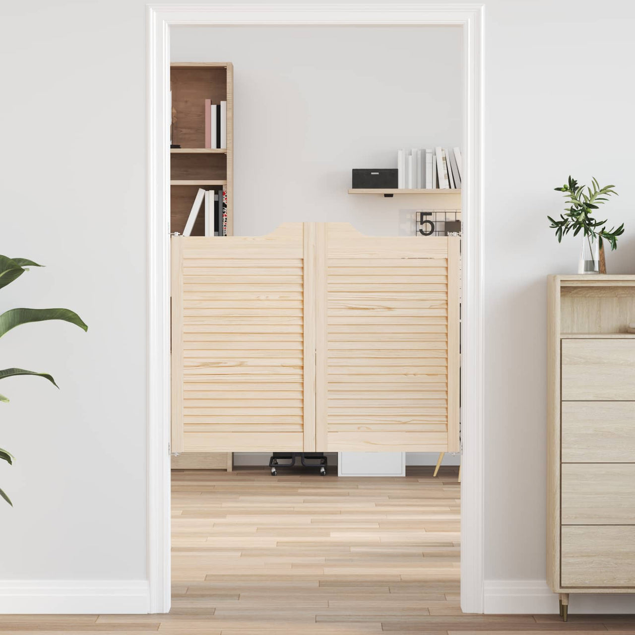 Portes battantes naturelles 80 x 50 cm en bois de pin massif 