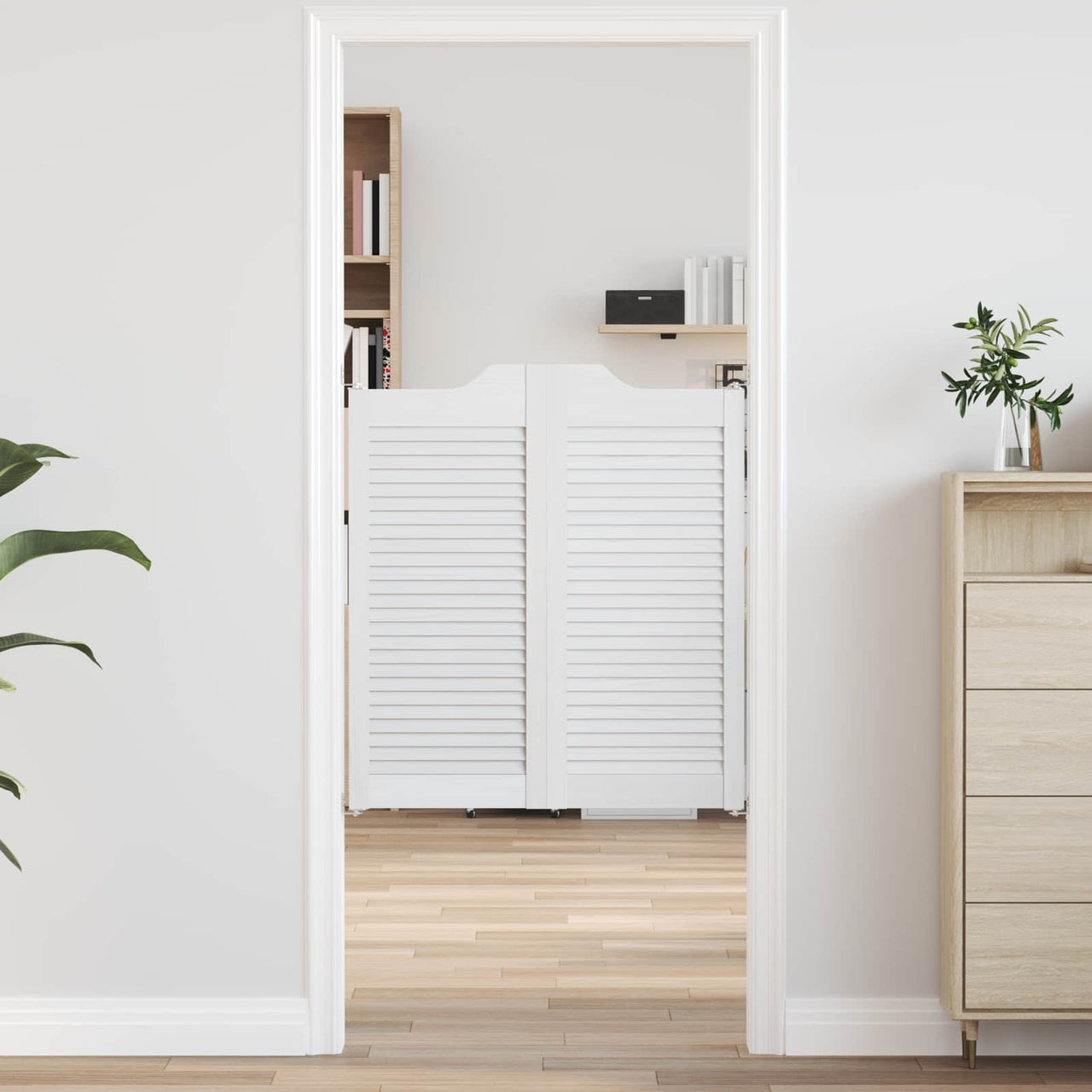 Puertas Batientes Blanco 90 x 40 cm Madera de Pino Maciza