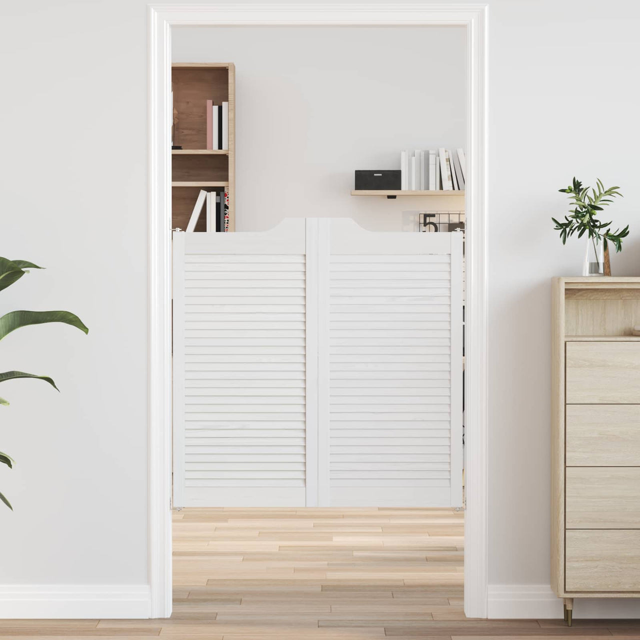 Portes battantes Blanches 100 x 50 cm Bois de Pin Massif 