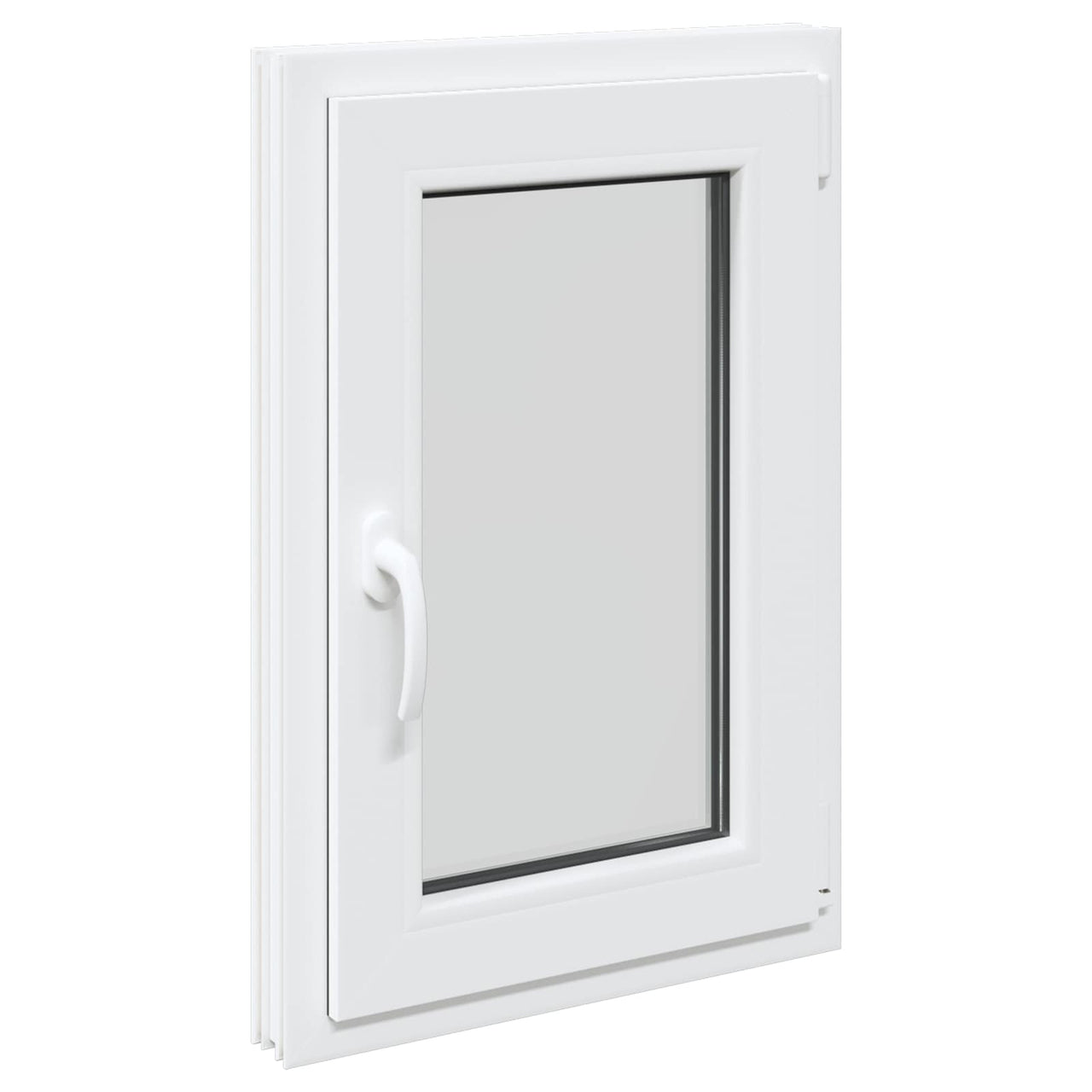 Ventana de Sótano 50 x 75 cm PVC y Vidrio Blanco