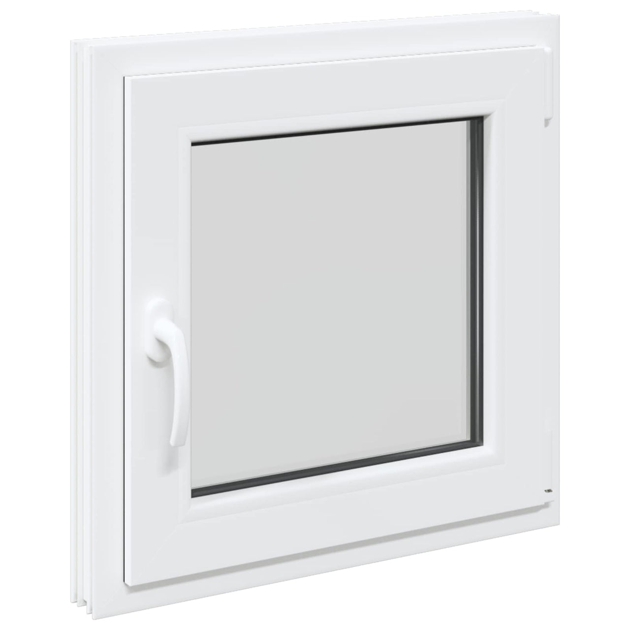 Ventana de Sótano 60 x 60 cm PVC y Vidrio Blanco