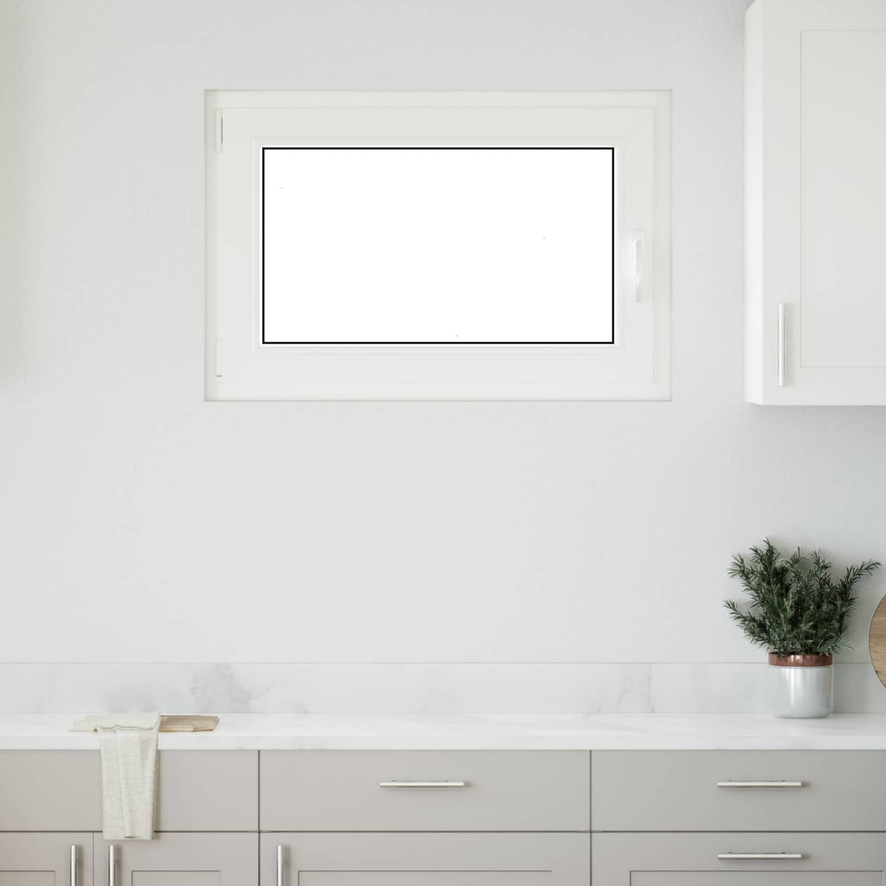 Ventana de Sótano 90 x 60 cm PVC y vidrio Blanco