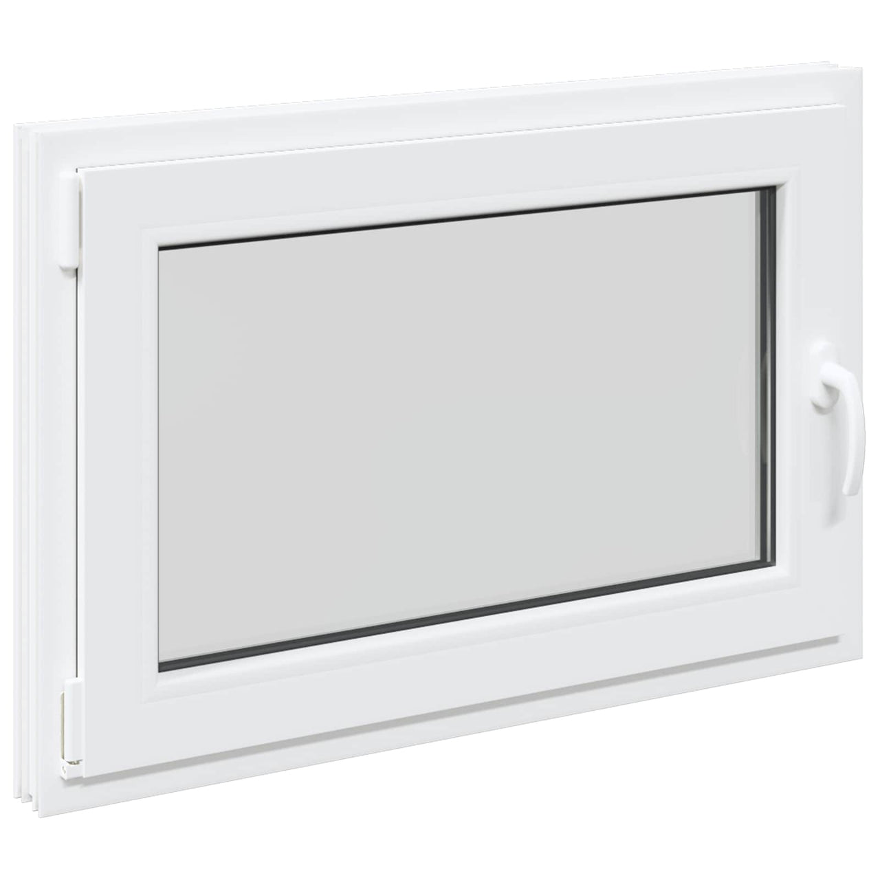 Ventana de Sótano 90 x 60 cm PVC y vidrio Blanco