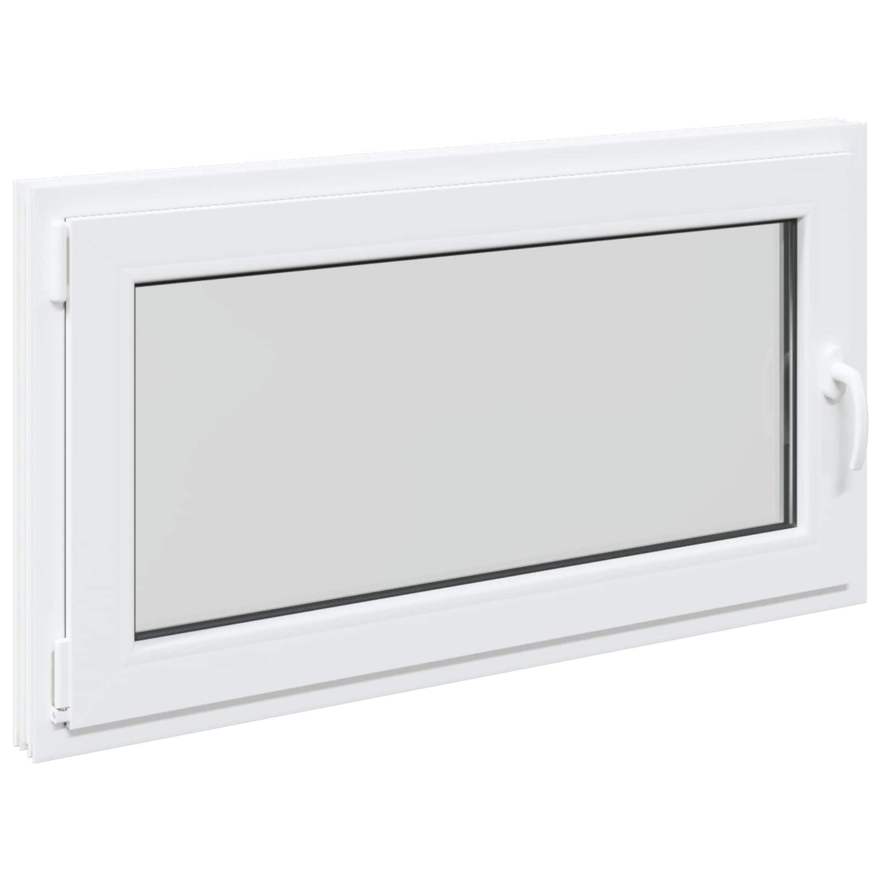 Ventana de Sótano 110 x 50 cm PVC y Vidrio Blanco