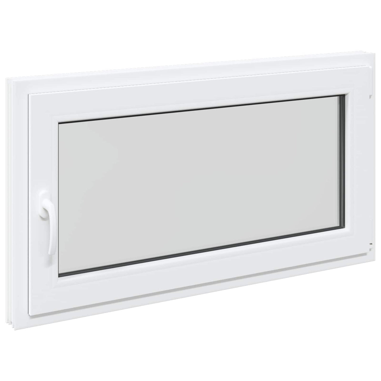 Ventana de Sótano 110 x 70 cm PVC y Vidrio Blanco