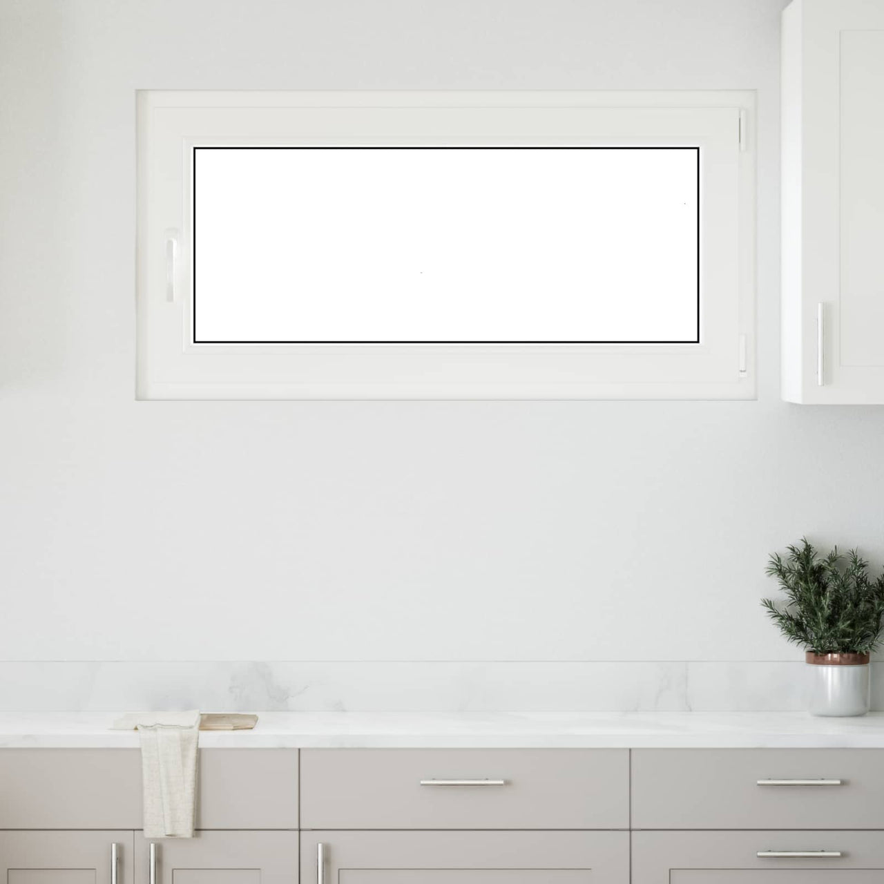 Ventana de Sótano 120 x 60 cm PVC y Vidrio Blanco