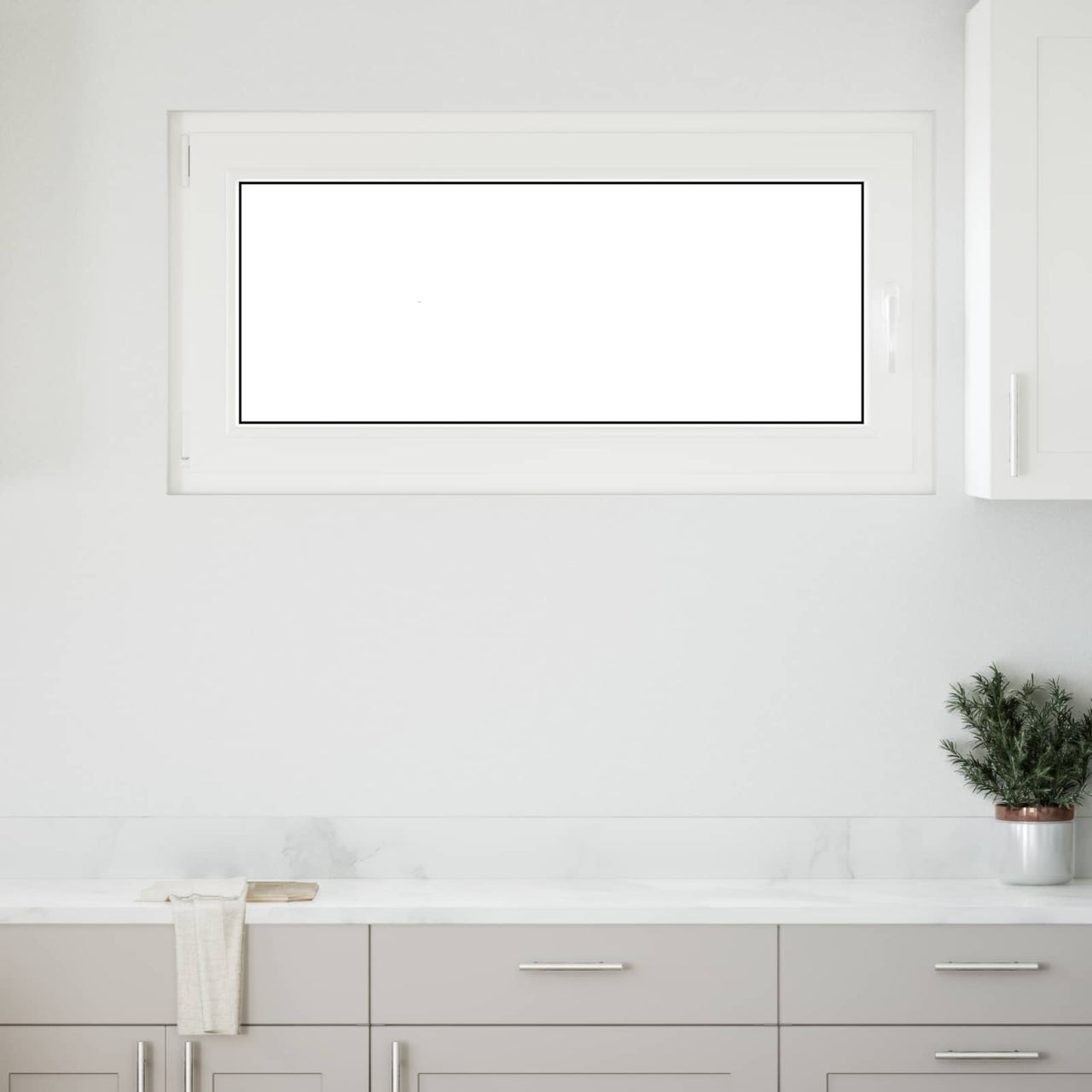 Ventana de Sótano 120 x 60 cm PVC y Vidrio Blanco