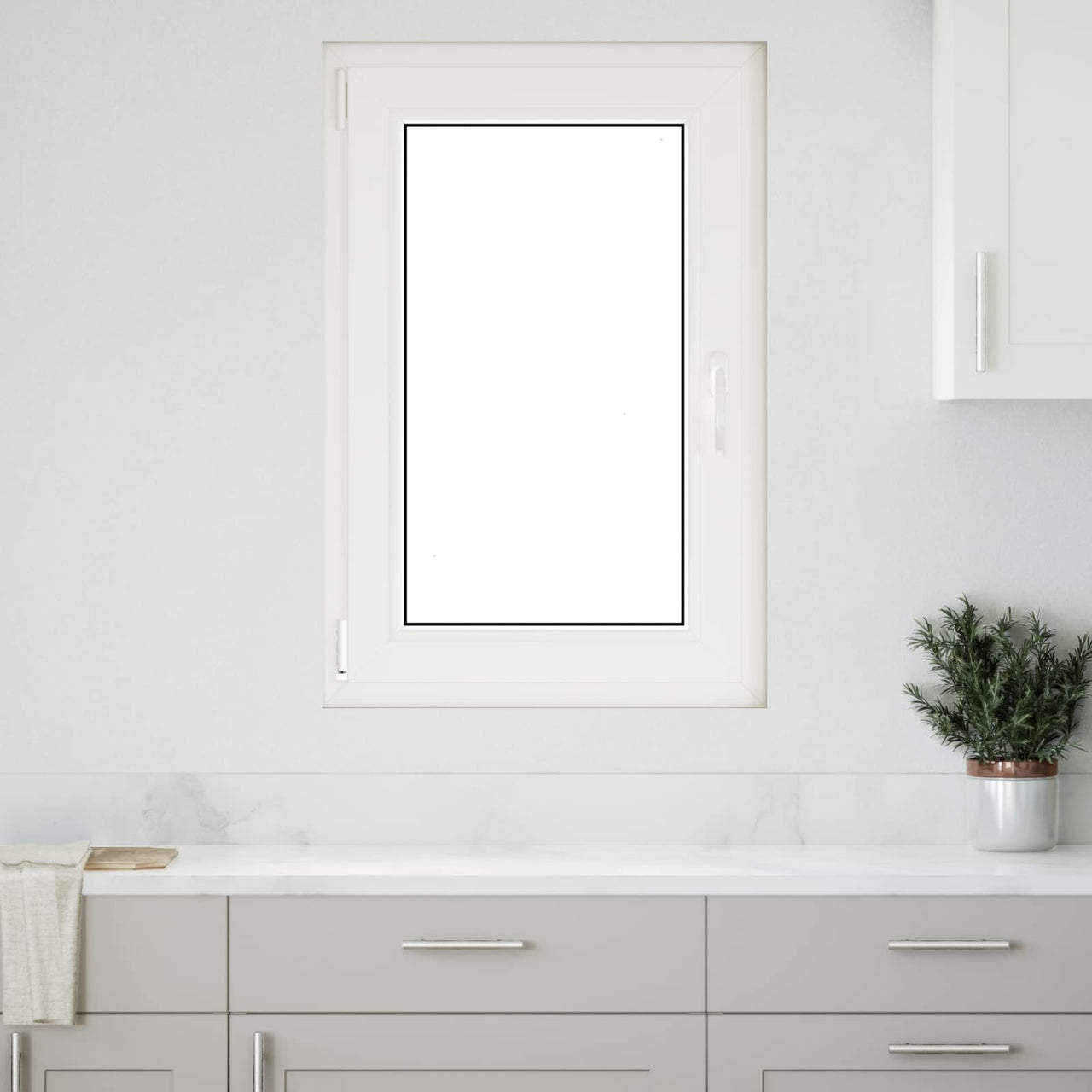 Ventana de sótano RISOR 60 x 100 cm PVC y vidrio Blanco