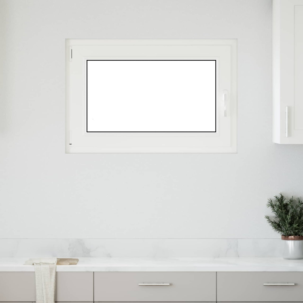Fenêtre de sous-sol RISOR 100 x 50 cm PVC et verre Blanc 