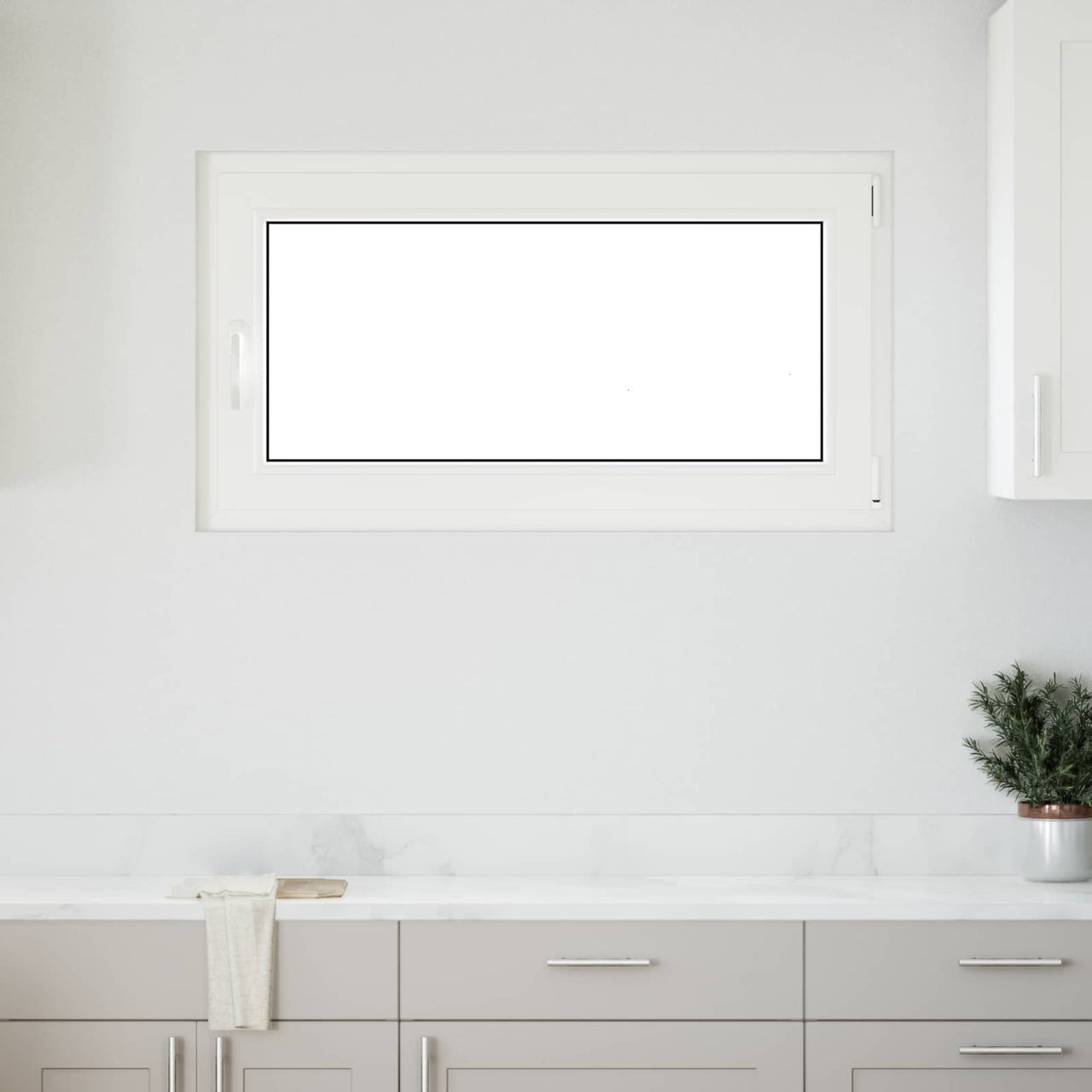 Fenêtre de sous-sol RISOR 110 x 50 cm PVC et verre Blanc 