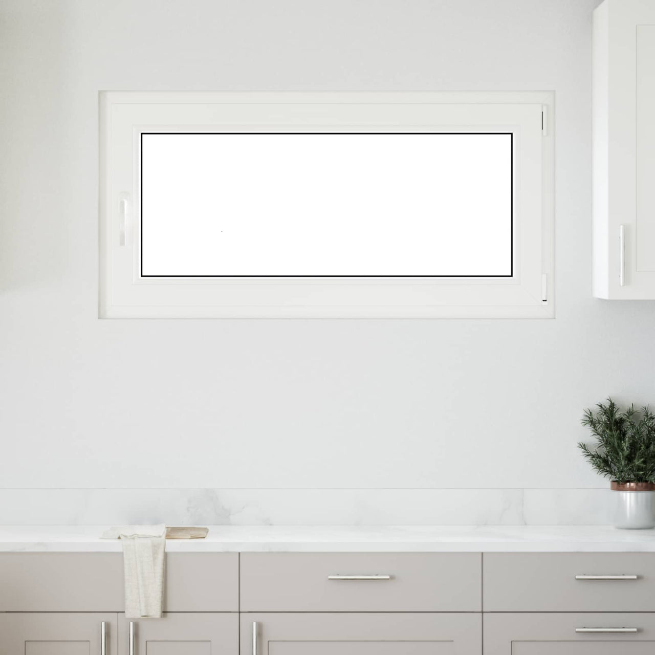 Ventana de Sótano 120 x 60 cm PVC y Vidrio Blanco