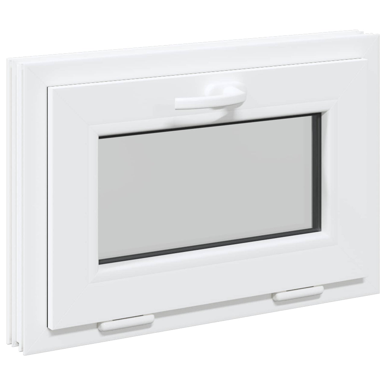 Ventana de Sótano 60 x 40 cm PVC y Vidrio Blanco
