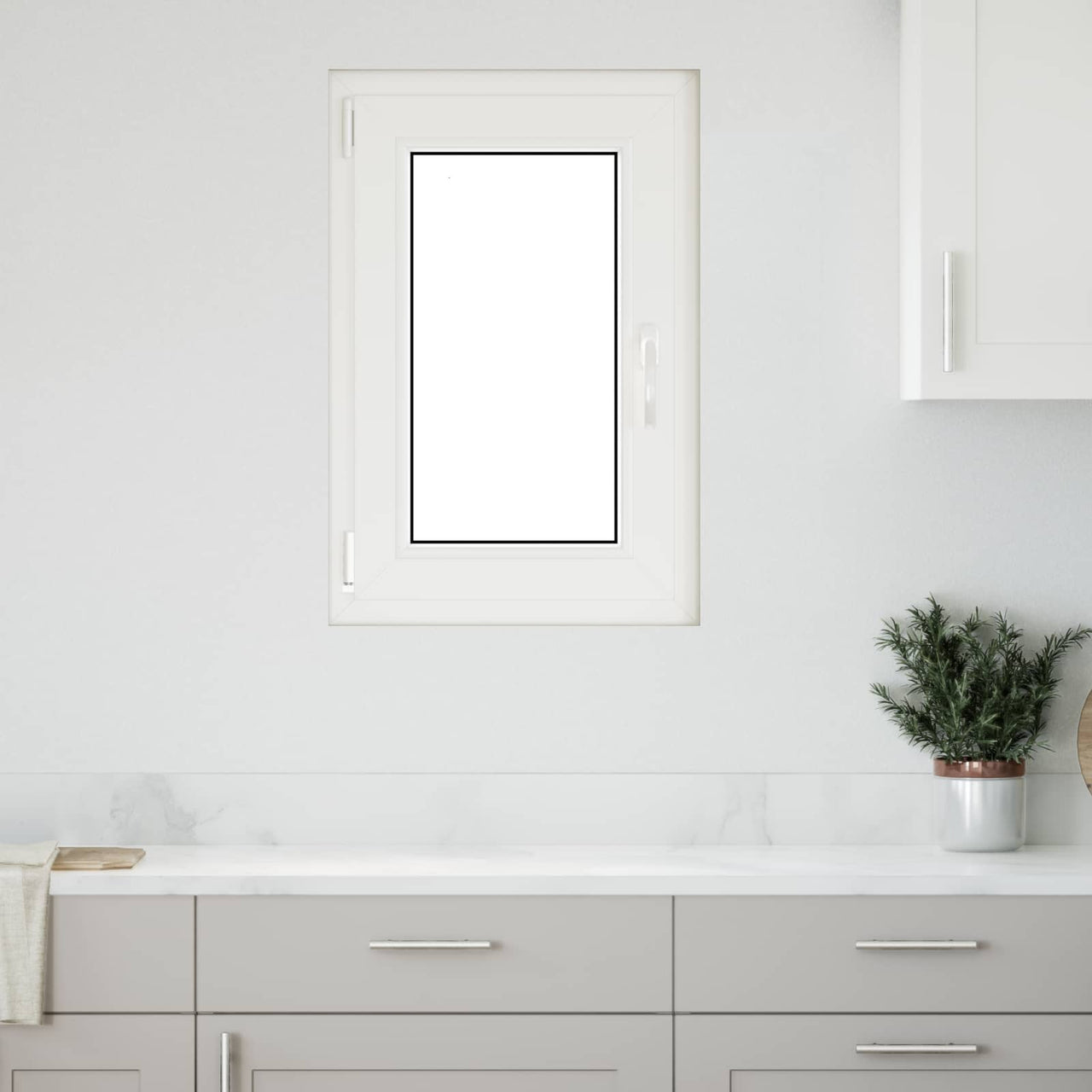 Ventana de sótano RISOR 50 x 75 cm PVC y vidrio Gris antracita
