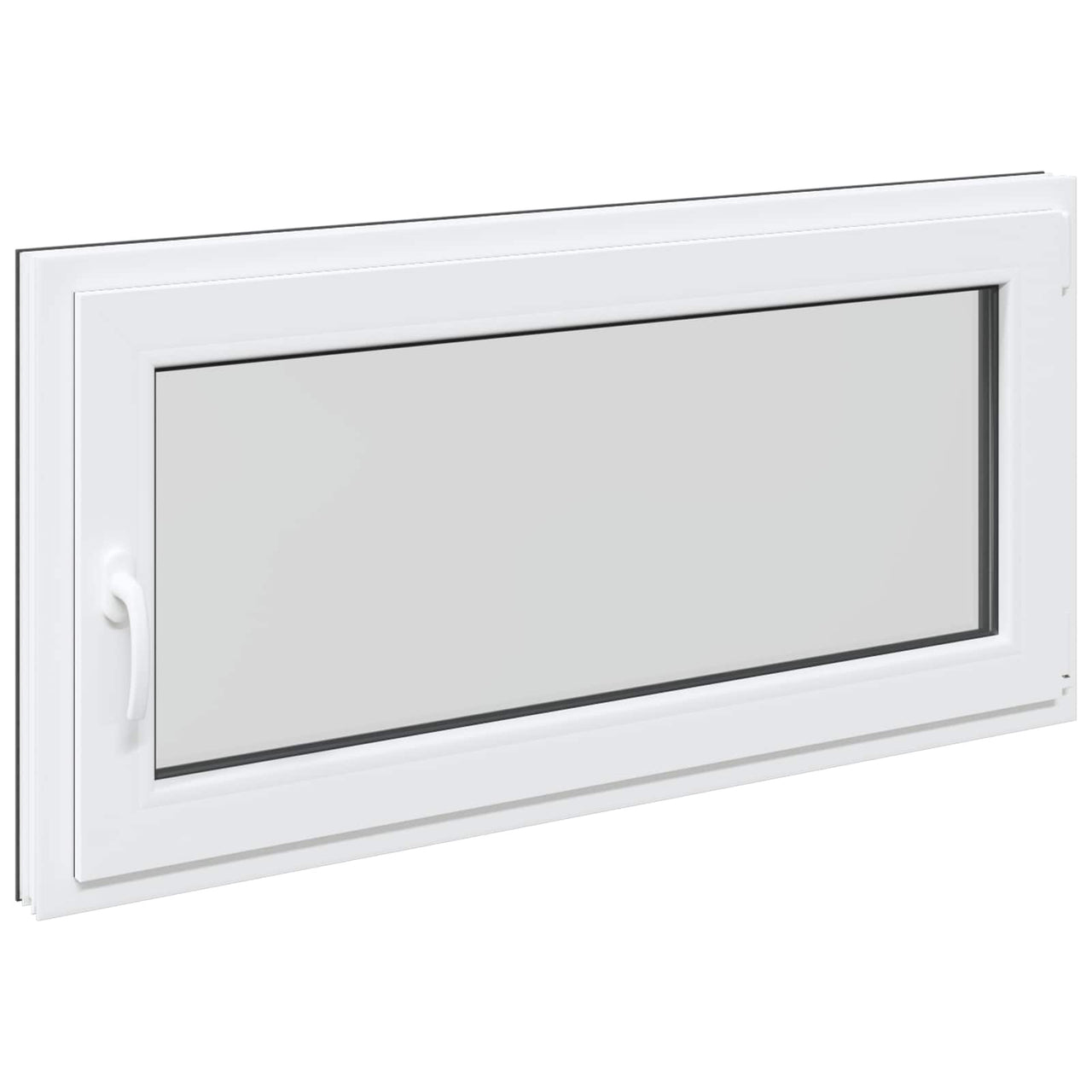 Ventana de Sótano 120 x 60 cm PVC y Vidrio Gris Antracita