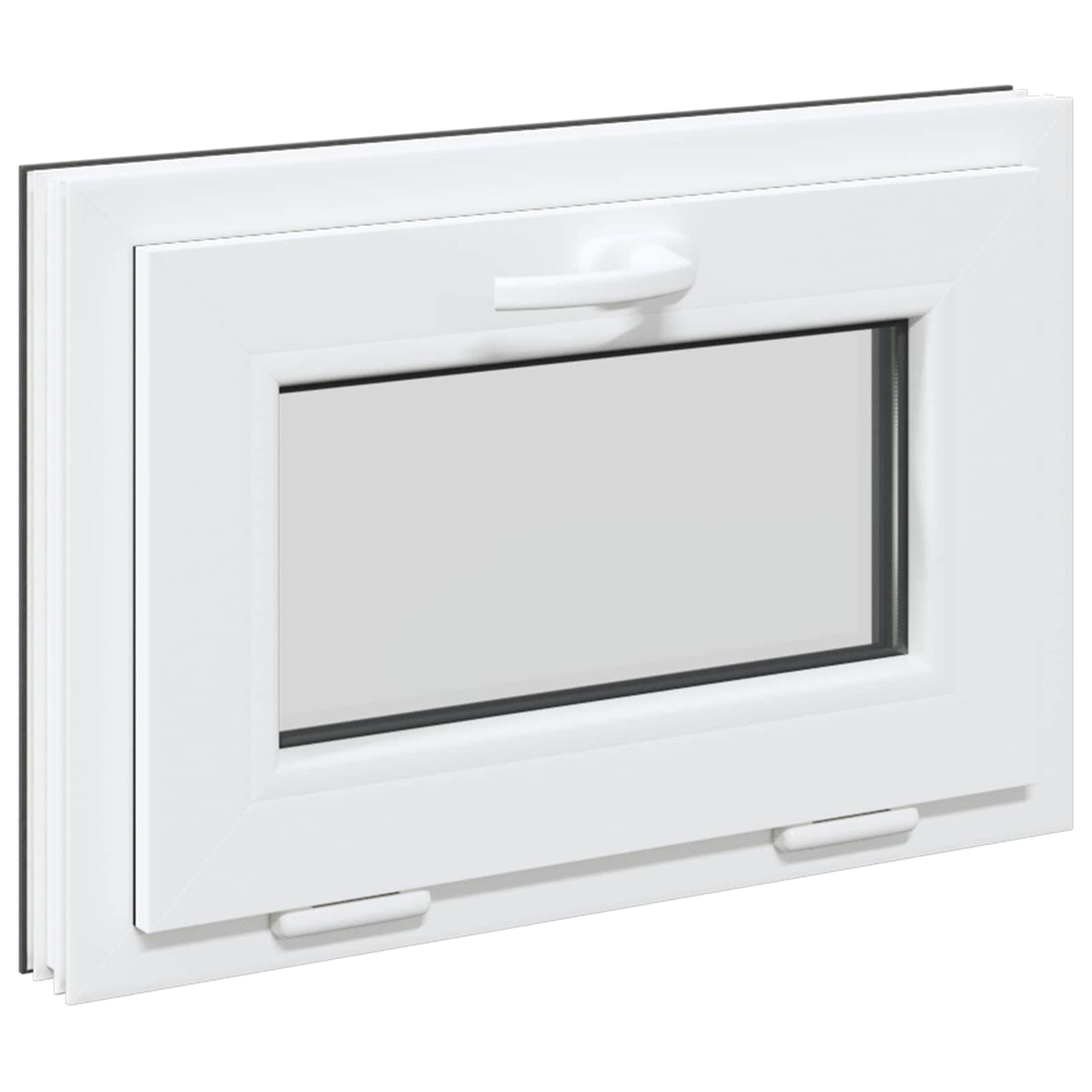 Ventana de Sótano 60 x 40 cm PVC y vidrio Gris antracita