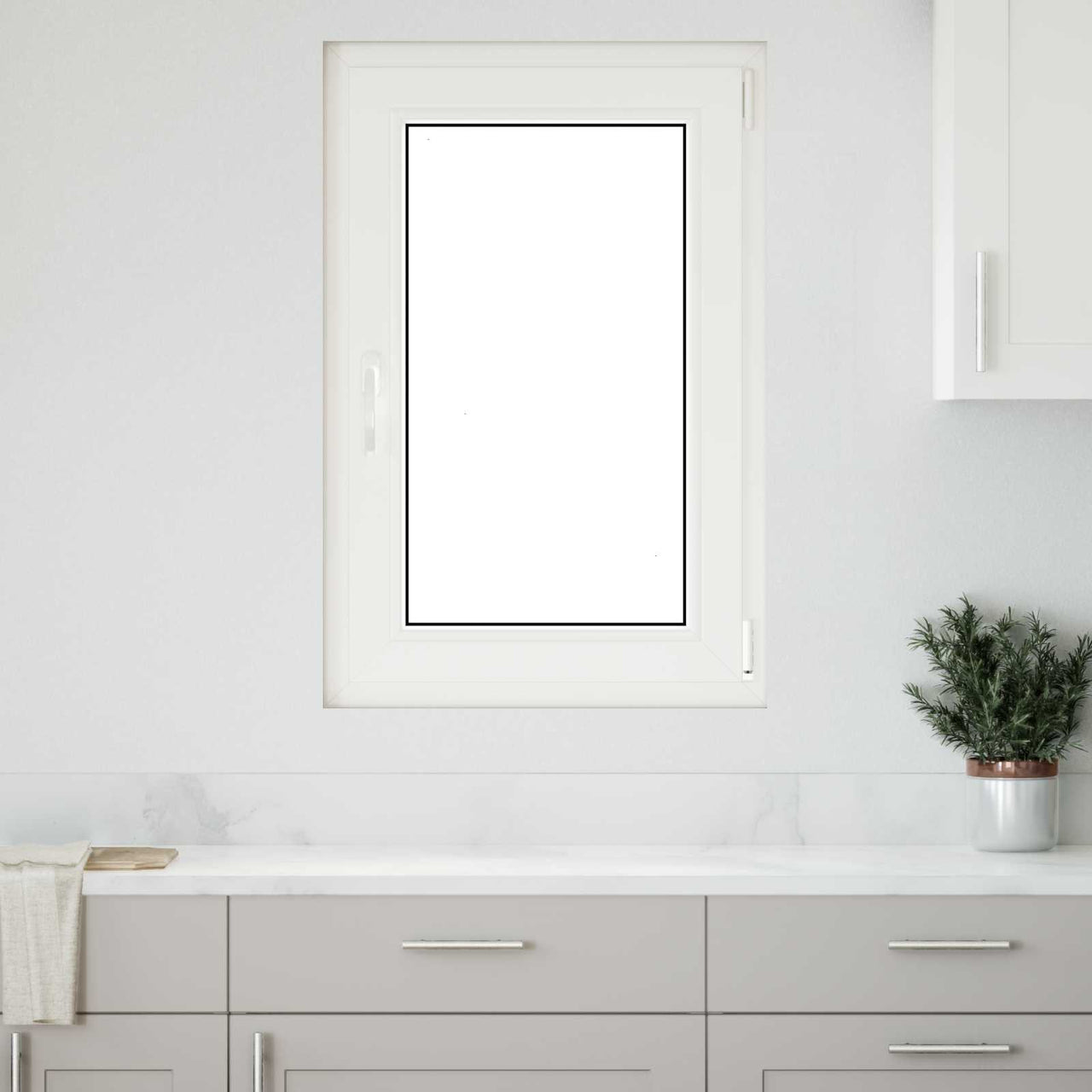 Ventana de sótano RISOR 60 x 80 cm PVC y vidrio Gris antracita