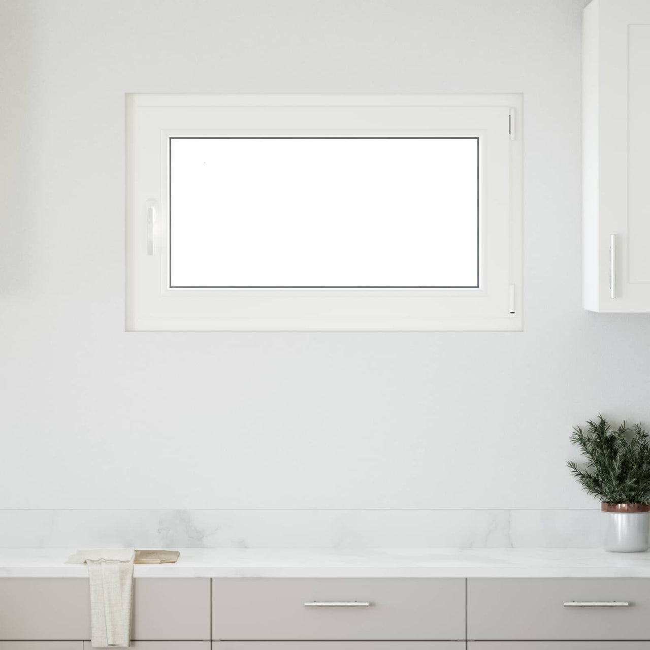 Ventana de Sótano 100 x 50 cm PVC y Vidrio Gris Antracita