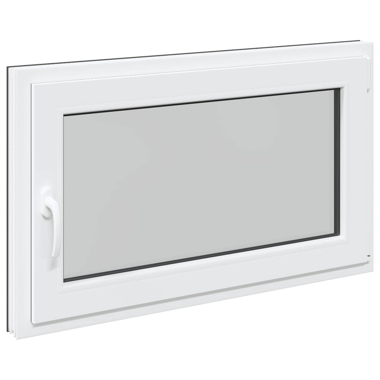 Ventana de Sótano 100 x 50 cm PVC y Vidrio Gris Antracita