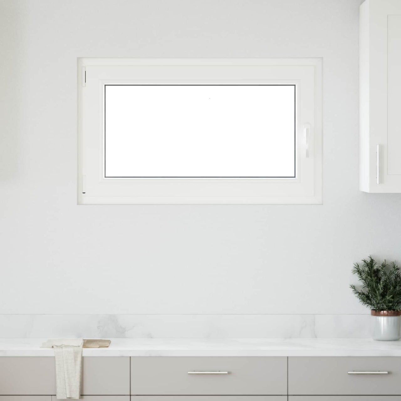 Ventana de Sótano 100 x 50 cm PVC y Vidrio Gris Antracita