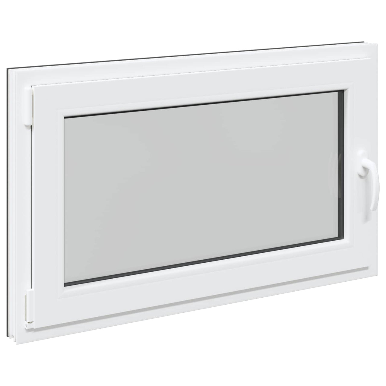 Ventana de Sótano 100 x 60 cm PVC y Vidrio Gris Antracita