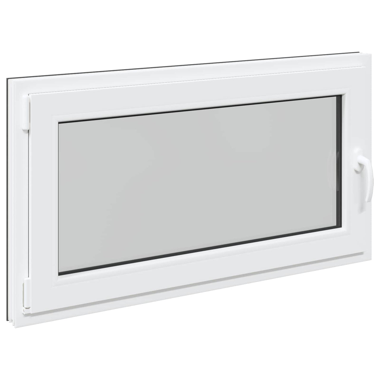 Ventana de Sótano 110 x 50 cm PVC y Vidrio Gris Antracita