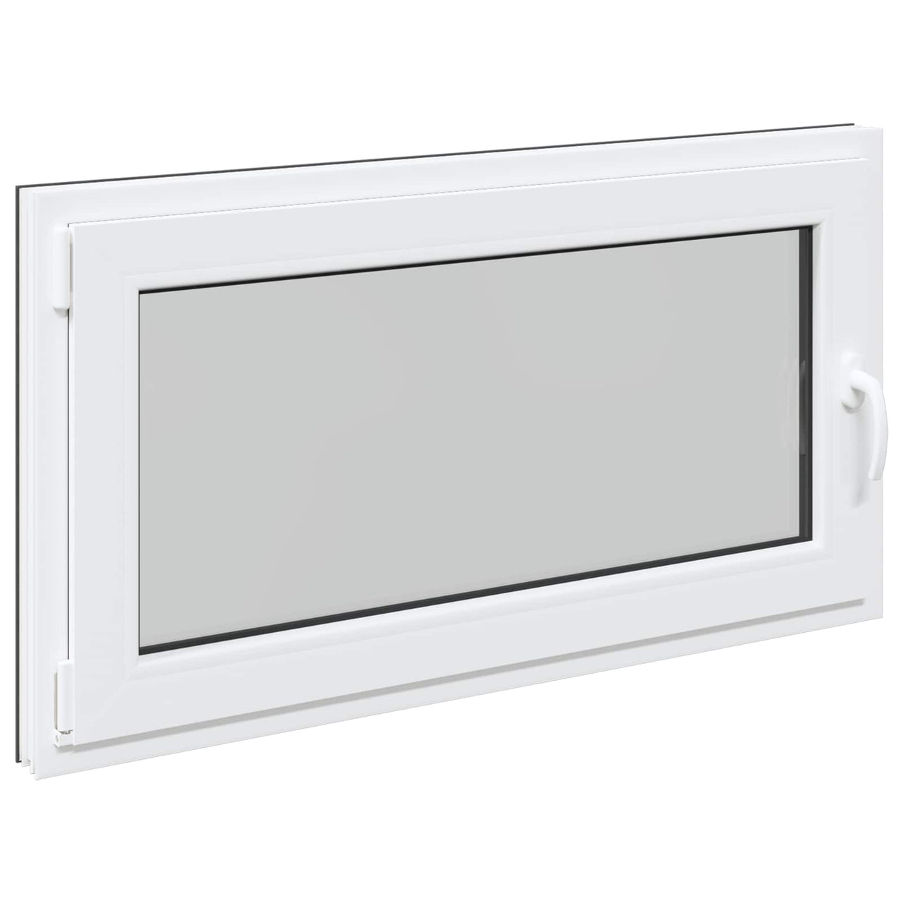 Ventana de Sótano 120 x 60 cm PVC y Vidrio Gris Antracita