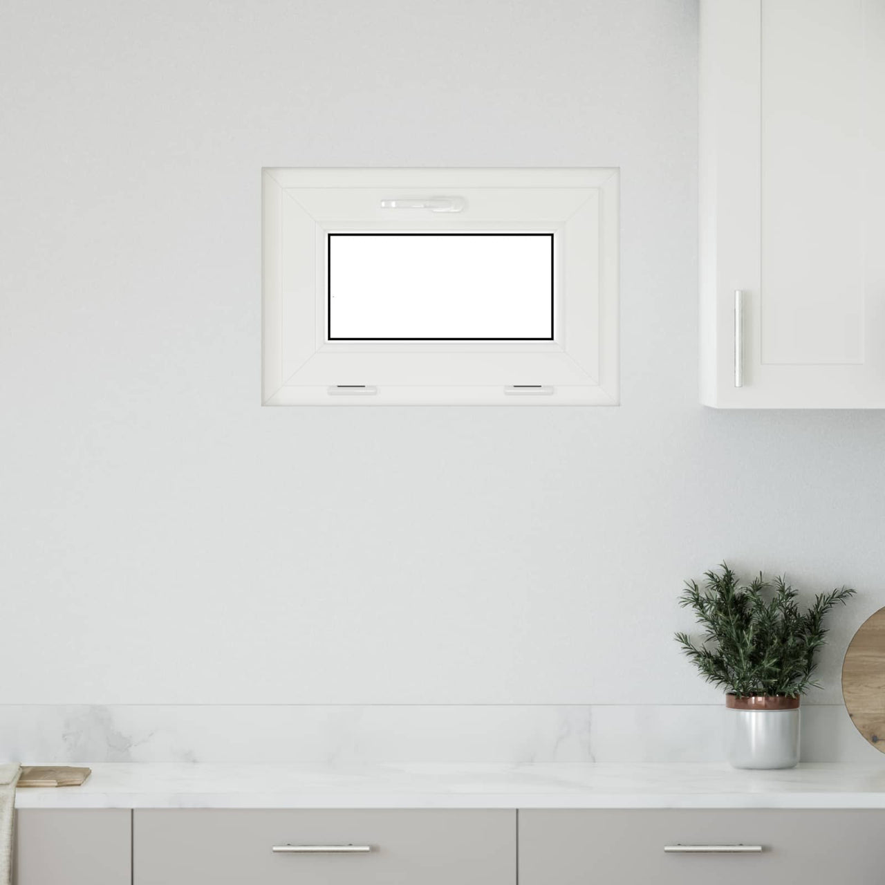 Ventana de Sótano 60 x 40 cm PVC y Vidrio Gris Antracita