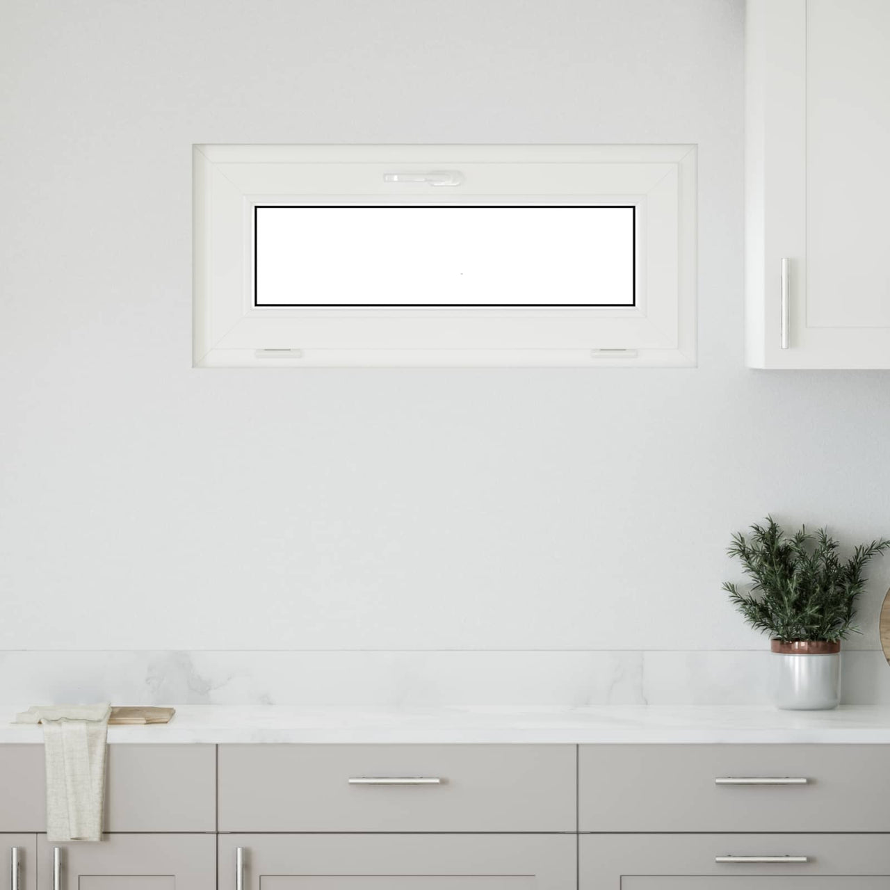 Ventana de Sótano 90 x 40 cm PVC y Vidrio Gris Antracita