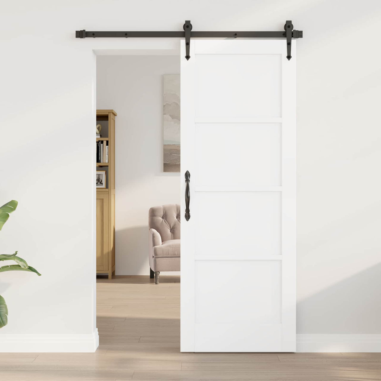 Porte intérieure blanche 73,5 x 198,5 cm en contreplaqué 