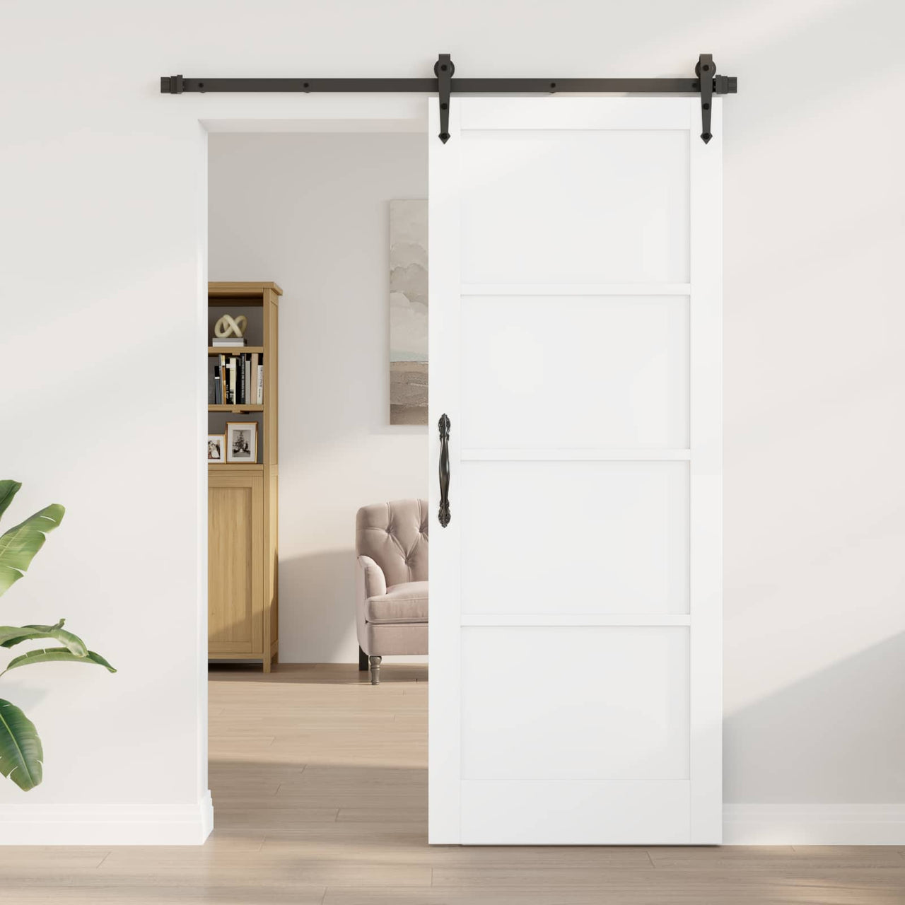 Porte intérieure blanche 83 x 211 cm en bois contreplaqué 