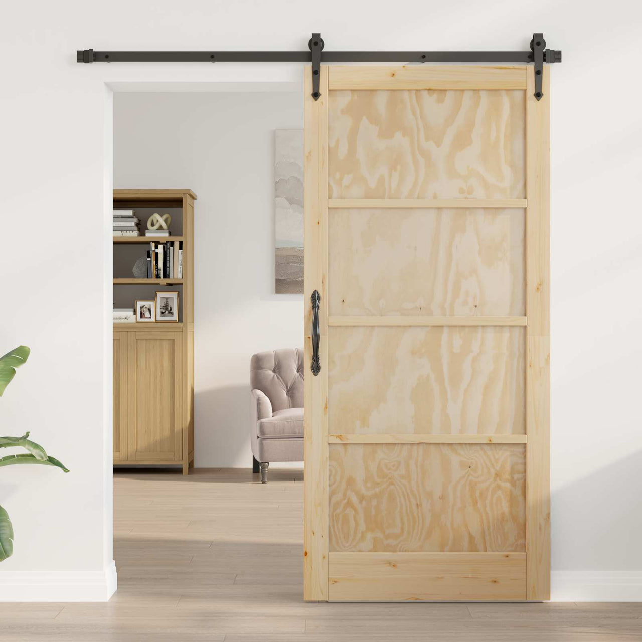 Porte intérieure naturelle 93 x 202 cm contreplaqué 