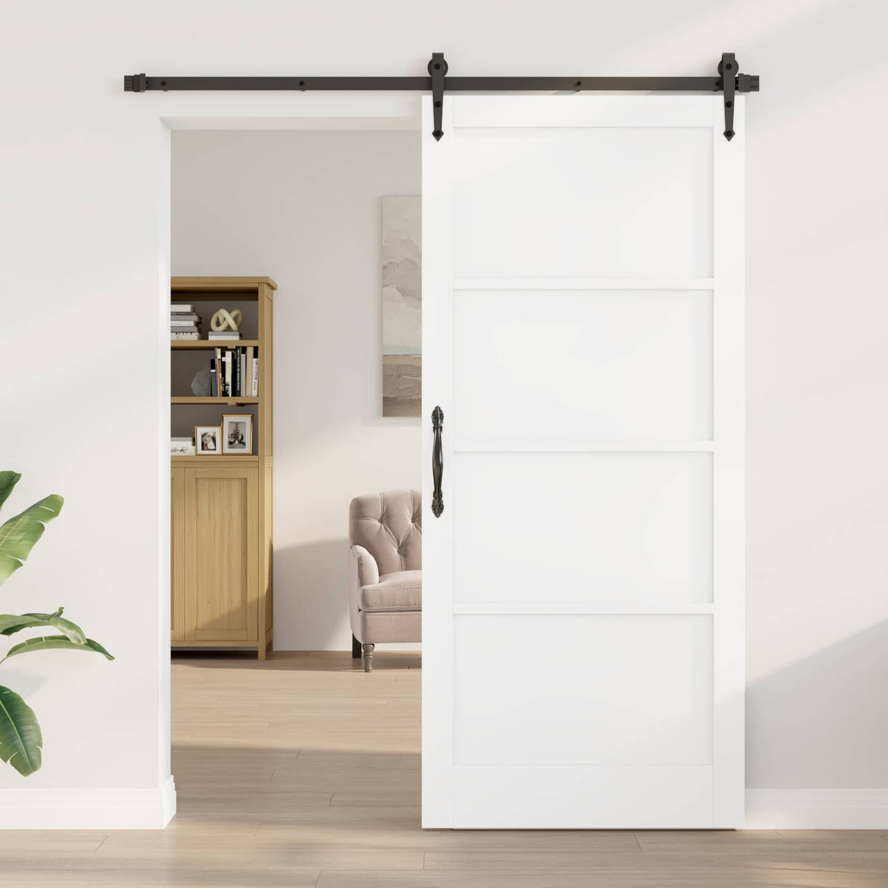 Porte intérieure blanche 93 x 211 cm en contreplaqué 