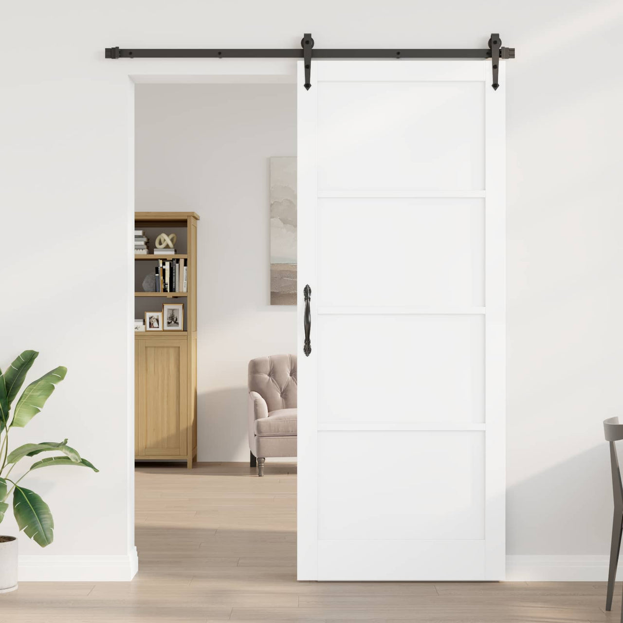 Porte intérieure blanche 93 x 232 cm en contreplaqué 
